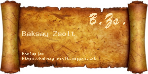 Baksay Zsolt névjegykártya